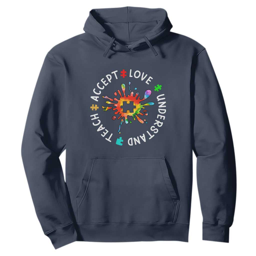 Autism Awareness Hoodie Special Teacher Teach Accept Understand Love TS09 Navy Printyourwear