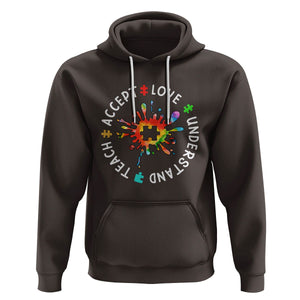 Autism Awareness Hoodie Special Teacher Teach Accept Understand Love TS09 Dark Chocolate Printyourwear