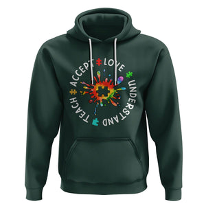 Autism Awareness Hoodie Special Teacher Teach Accept Understand Love TS09 Dark Forest Green Printyourwear