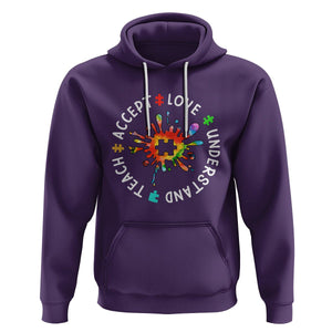 Autism Awareness Hoodie Special Teacher Teach Accept Understand Love TS09 Purple Printyourwear