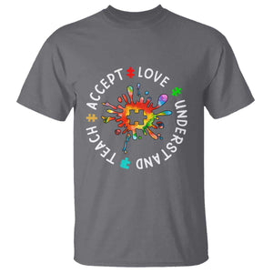 Autism Awareness T Shirt Special Teacher Teach Accept Understand Love TS09 Charcoal Printyourwear