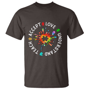 Autism Awareness T Shirt Special Teacher Teach Accept Understand Love TS09 Dark Chocolate Printyourwear