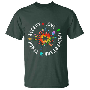 Autism Awareness T Shirt Special Teacher Teach Accept Understand Love TS09 Dark Forest Green Printyourwear