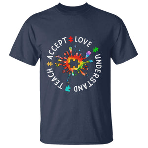 Autism Awareness T Shirt Special Teacher Teach Accept Understand Love TS09 Navy Printyourwear