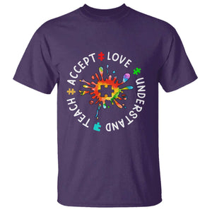 Autism Awareness T Shirt Special Teacher Teach Accept Understand Love TS09 Purple Printyourwear