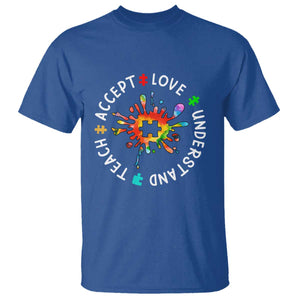 Autism Awareness T Shirt Special Teacher Teach Accept Understand Love TS09 Royal Blue Printyourwear