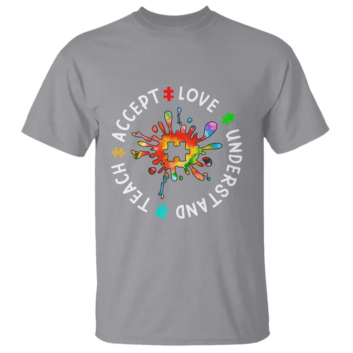 Autism Awareness T Shirt Special Teacher Teach Accept Understand Love TS09 Sport Gray Printyourwear