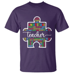 Autism Awareness T Shirt Special Teacher Teach Accept Understand Love TS09 Purple Printyourwear