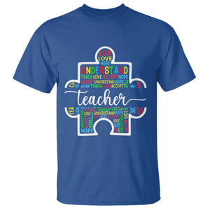 Autism Awareness T Shirt Special Teacher Teach Accept Understand Love TS09 Royal Blue Printyourwear