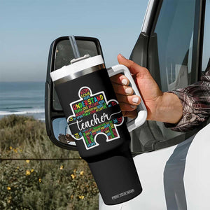 Autism Awareness Special Teacher Tumbler With Handle Teach Accept Understand Love TS09 Print Your Wear
