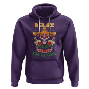 Funny Mexican Hoodie Relax Gringo I'm Legal Funny Skull Sombrero TS09 Purple Printyourwear