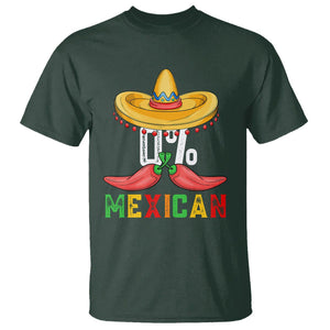 Funny Cinco De Mayo T Shirt 0% Mexican Fiesta Sombrero TS09 Dark Forest Green Printyourwear