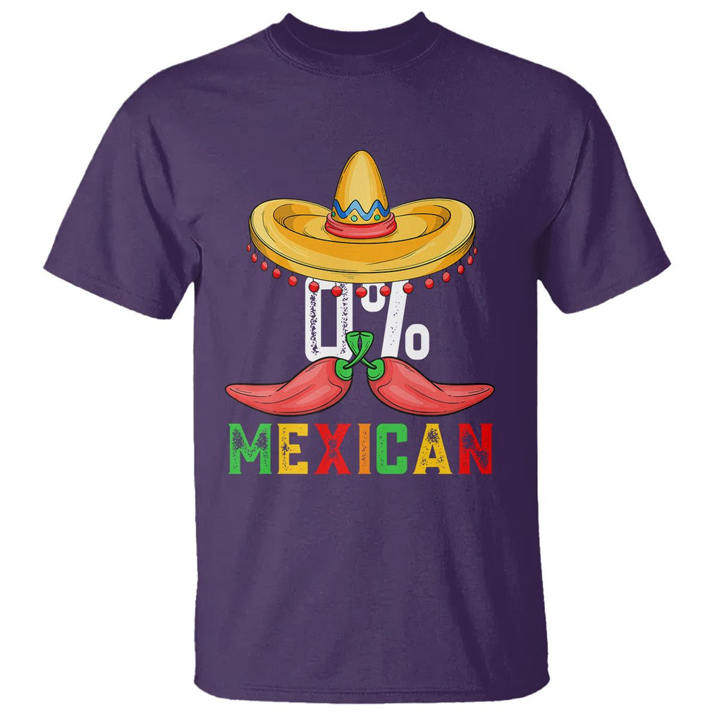 Funny Cinco De Mayo T Shirt 0% Mexican Fiesta Sombrero TS09 Purple Printyourwear
