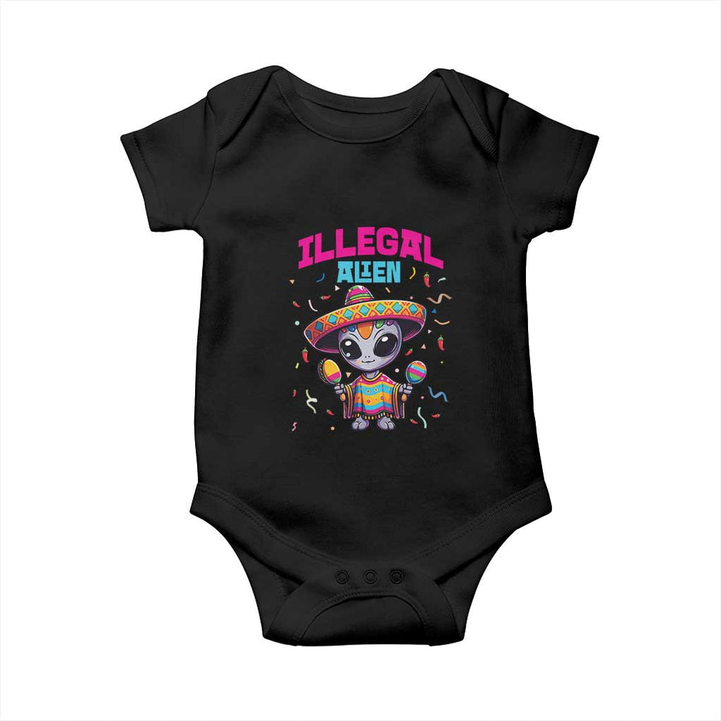 Funny Mexican Illegal Alien Cinco De Mayo Baby Onesie TS09 Black Print Your Wear