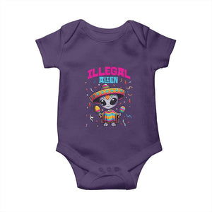 Funny Mexican Illegal Alien Cinco De Mayo Baby Onesie TS09 Purple Print Your Wear