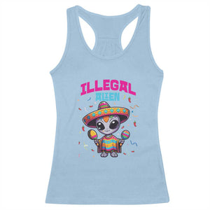 Funny Mexican Illegal Alien Cinco De Mayo Racerback Tank Top TS09 Light Blue Print Your Wear