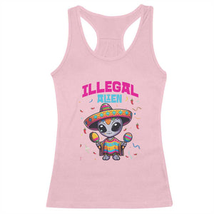 Funny Mexican Illegal Alien Cinco De Mayo Racerback Tank Top TS09 Light Pink Print Your Wear