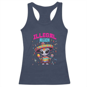 Funny Mexican Illegal Alien Cinco De Mayo Racerback Tank Top TS09 Navy Print Your Wear