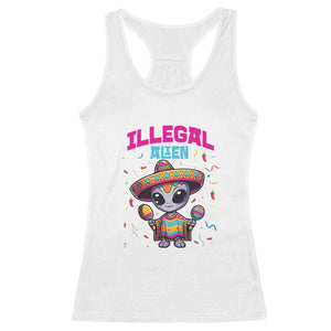 Funny Mexican Illegal Alien Cinco De Mayo Racerback Tank Top TS09 White Print Your Wear