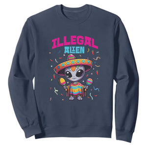 Funny Mexican Illegal Alien Cinco De Mayo Sweatshirt TS09 Navy Print Your Wear