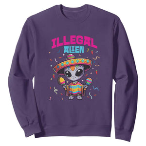 Funny Mexican Illegal Alien Cinco De Mayo Sweatshirt TS09 Purple Print Your Wear