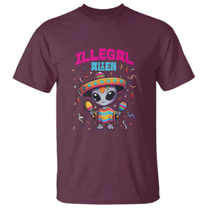 Funny Mexican Illegal Alien Cinco De Mayo T Shirt TS09 Maroon Print Your Wear