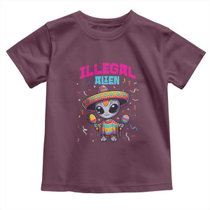 Funny Mexican Illegal Alien Cinco De Mayo Toddler T Shirt TS09 Maroon Print Your Wear