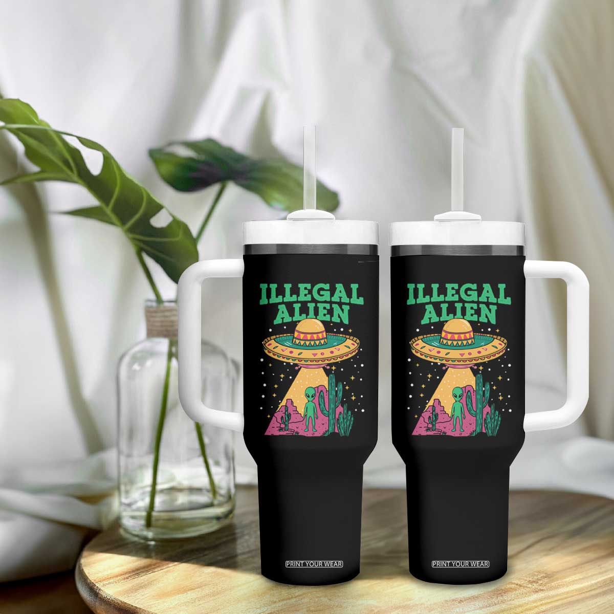 Funny Mexican Illegal Alien Tumbler With Handle TS09 Print Your Wear