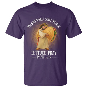 Taco Lover T Shirt Wanna Taco Bout Jesus Cinco de Mayo Christian TS09 Purple Printyourwear