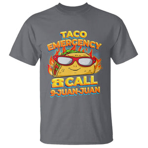 Taco Lover T Shirt Taco Emergency Call 9 Juan Juan TS09 Charcoal Printyourwear