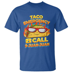 Taco Lover T Shirt Taco Emergency Call 9 Juan Juan TS09 Royal Blue Printyourwear