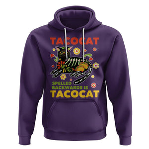 Funny Taco Cat Lover Hoodie Tacocat Spelled Backwards Tacos And Mexican Cats TS09 Purple Printyourwear