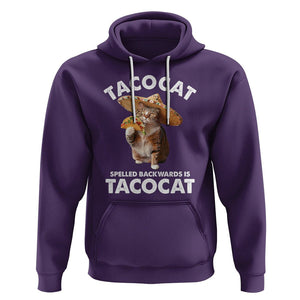 Funny Taco Cat Lover Hoodie Tacocat Spelled Backwards Tacos And Meme Cats TS09 Purple Printyourwear