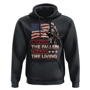 Veteran Hoodie Honor The Fallen Thank The Living Memorial Day TS09 Black Print Your Wear