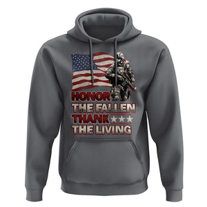 Veteran Hoodie Honor The Fallen Thank The Living Memorial Day TS09 Charcoal Print Your Wear