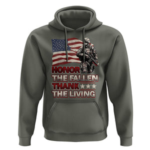 Veteran Hoodie Honor The Fallen Thank The Living Memorial Day TS09 Military Green Print Your Wear