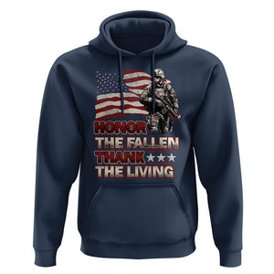 Veteran Hoodie Honor The Fallen Thank The Living Memorial Day TS09 Navy Print Your Wear