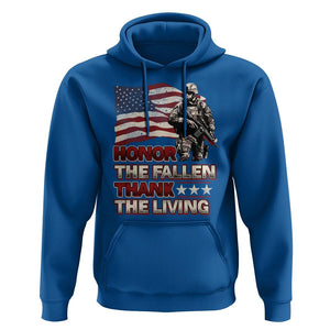 Veteran Hoodie Honor The Fallen Thank The Living Memorial Day TS09 Royal Blue Print Your Wear