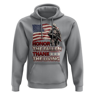 Veteran Hoodie Honor The Fallen Thank The Living Memorial Day TS09 Sport Gray Print Your Wear