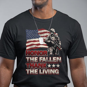 Veteran T Shirt Honor The Fallen Thank The Living Memorial Day TS09 Black Print Your Wear