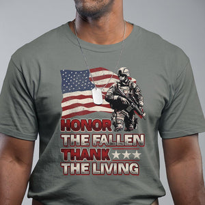 Veteran T Shirt Honor The Fallen Thank The Living Memorial Day TS09 Military Green Print Your Wear