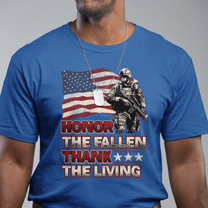 Veteran T Shirt Honor The Fallen Thank The Living Memorial Day TS09 Royal Blue Print Your Wear