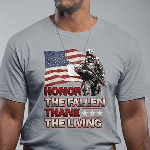 Veteran T Shirt Honor The Fallen Thank The Living Memorial Day TS09 Sport Gray Print Your Wear