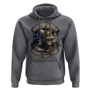 Veteran Hoodie Never Forget Our Fallen Heroes Memorial Day TS09 Charcoal Print Your Wear