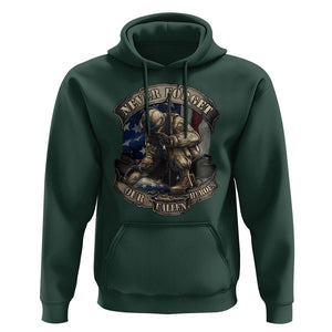 Veteran Hoodie Never Forget Our Fallen Heroes Memorial Day TS09 Dark Forest Green Print Your Wear