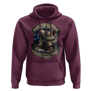 Veteran Hoodie Never Forget Our Fallen Heroes Memorial Day TS09 Maroon Print Your Wear