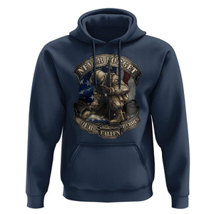 Veteran Hoodie Never Forget Our Fallen Heroes Memorial Day TS09 Navy Print Your Wear