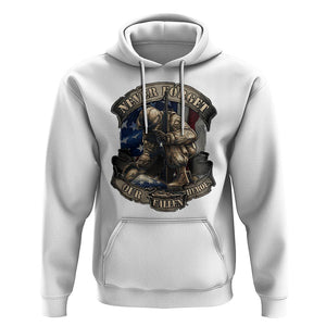 Veteran Hoodie Never Forget Our Fallen Heroes Memorial Day TS09 White Print Your Wear