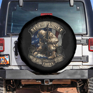 Veteran Spare Tire Cover Never Forget Our Fallen Heroes Memorial Day TS09 No hole Black Print Your Wear