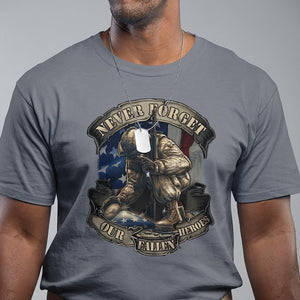 Veteran T Shirt Never Forget Our Fallen Heroes Memorial Day TS09 Charcoal Print Your Wear